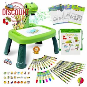 Dinosaur Drawing Projector Table Set for Kids Boys Include Dinosaur Art Supplies