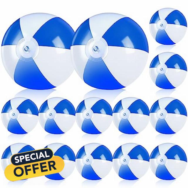 Glimin 14 Pcs Beach Balls 20 Inch 10 Inch Pool Party Favors Inflatable Balls Toy Balls Blow up Ball for Summer Gifts for Students Kids Adults Water Games Birthday Decorations