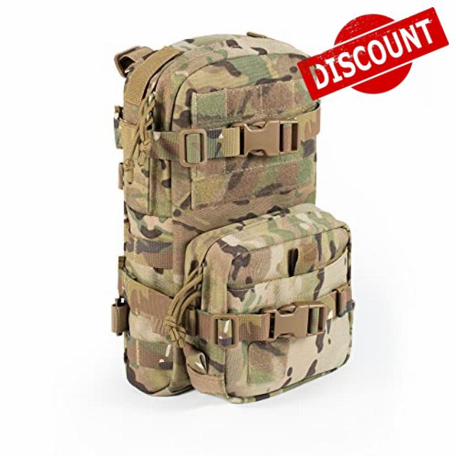 CLTAC Tactical Small MOLLE Hydration Pack Outdoor Water Bladder Carrier Pack for Vest Backpack