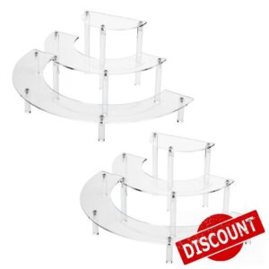 2 Pack Half Moon Acrylic Risers Display Stand for Pop Figure