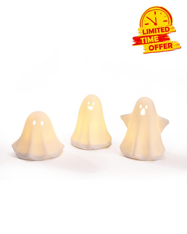DN DECONATION Cute Ceramic Light Up Ghost Decor