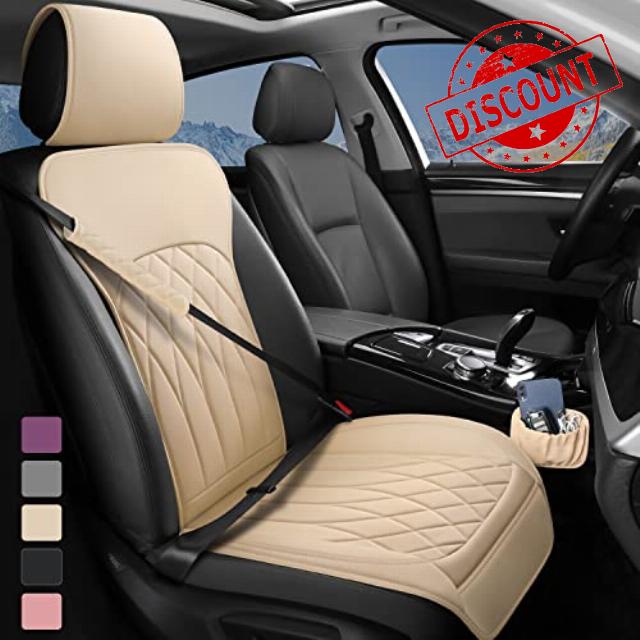 BEITK 1 Pack Leather Front Car Seat Cover