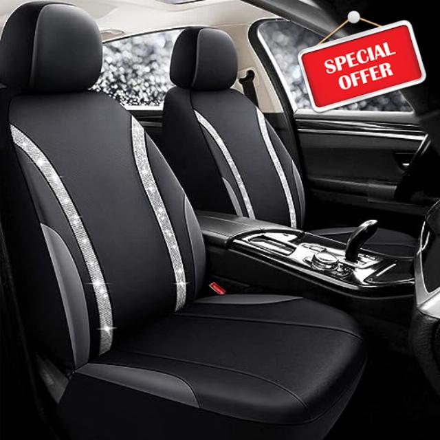 2 Pack Bling Front Car Seat Covers for Women Girls