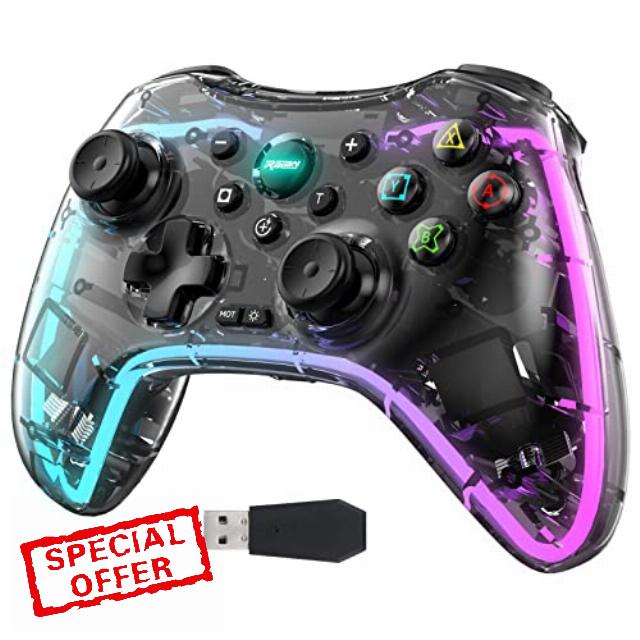 RALAN Full Platform Wireless Controller with 8 Color LED Lighting Compatible with Xbox One S/X