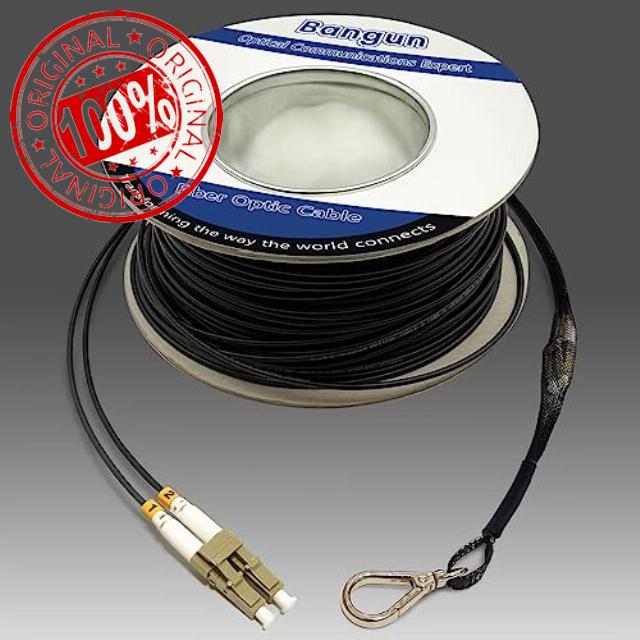 Bangun 75 Meters LC to LC 10G Duplex OM3 Outdoor Armored Fiber Patch Cable with Pulling Eye