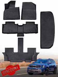 DrCarNow for 2020 2021 2022 2023 Kia Telluride Floor Mats Cargo Liner (Fit 7/8 Seat