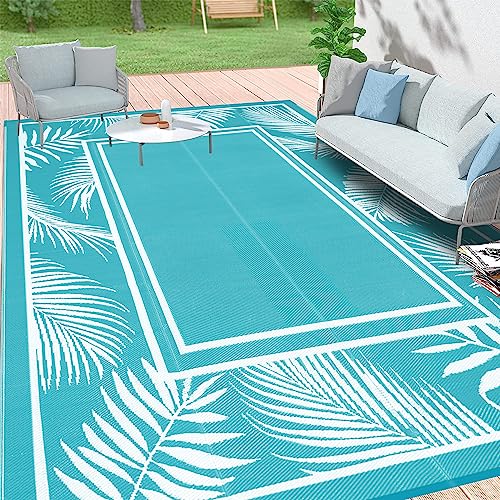 Waterproof Plastic Straw Rug (Teal