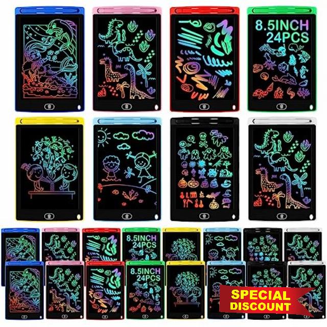 Ctosree 8 Packs Colorful Doodle Board LCD Writing Tablet 8.5 Inch Electronic Drawing Tablet Erasable Reusable Scribbler Boards Educational Travel Games for Birthday Learning Gift Boys Girls