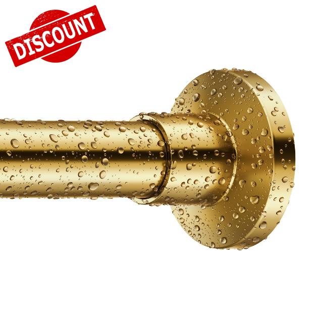 SUBICOO Shower Curtain Rod 27-43 Inches Warm Gold