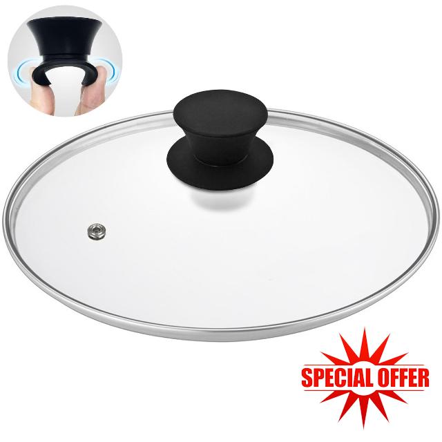 Glass Lid for 12 Inch Cast Iron Skillets Frying Pans