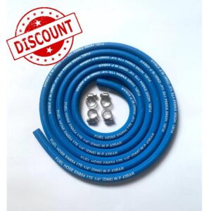 Fuel Line Hose 4AN 1/4" High Pressure Hose 2.8Mpa 400PSI 6mm 10FT for Fuel Systems Engines Tube Hose Blue (Attached Hose Clamp)