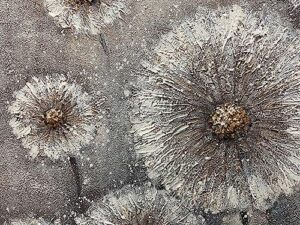 24x36Inch 100% Hand Painted Dandelion Edelweiss Wildflowers Oil Painting Neutral Landscape Abstract Minimalist Floral Canvas Wall Art Botanical Artwork Oil Hand Painting for Living Room Bedroom Office Hallway