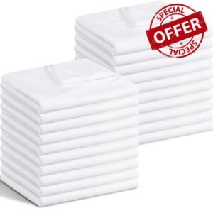 Preboun 20 Pack White Flat Sheets Bulk Soft Microfiber Top Sheets Flat Bedding Sheets Bulk Easy Care for Home