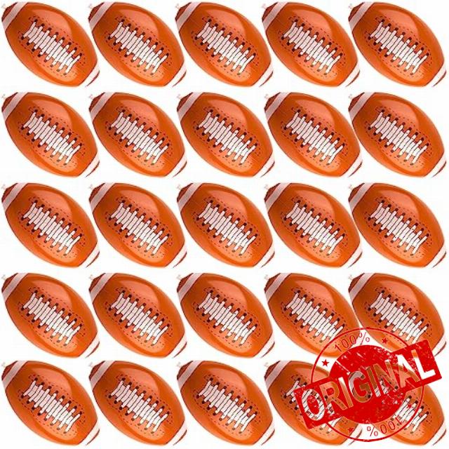 Restroma 30 Pack 16 Inch Inflatable Football Bulk Blow Up Footballs Large Inflatable Football Beach Balls for Summer Pool Beach Party Favors Sports Games