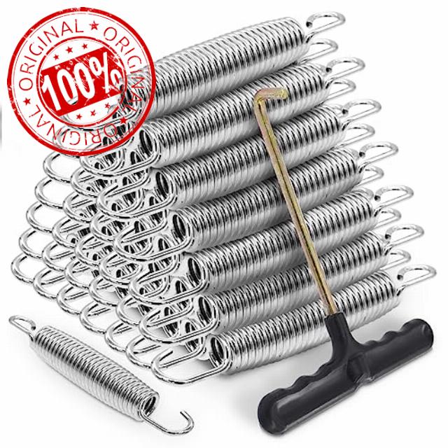 72 Pieces Trampoline Springs Replacement 5.5 Inch Trampoline Springs with T-Hook Heavy Duty Stainless Steel Trampoline Springs Metal Trampoline Pulling Tool Accessories