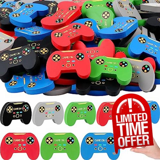 Sabary 100 Pcs Game Controller Erasers Bulk Pencil Erasers Colorful 3D Soft Erasers Back to School Gifts Classroom Prizes Birthday Party Favor Supplies