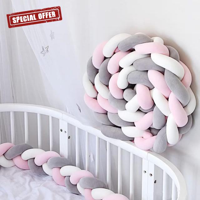 Cushion Soft Knot Pillow Baby Crib Bumper Cotton Knotted Cot Bumpers Bed Braid Pillows Cushion for Room Decor