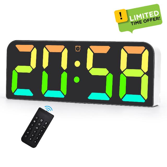 Wall Clock - RGB Digital Wall Clock with Large Display
