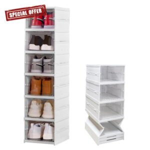 Jiankanghile 6-Tier Shoe Boxes Clear Plastic Stackable