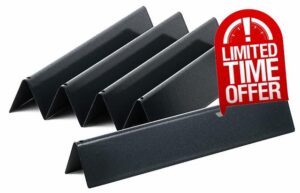 Apromise Grill Parts for Weber Spirit - Upgraded 7636 Grill Heat Plates | 16GA Flavorizer Bars for Weber Spirit &nbsp;I&nbsp;&&nbsp;II 300 Series Gas Grill with Front Control Panel | Snow Porcelain-enameled