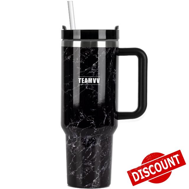 TEAMVV 40 oz Tumbler with Handle and Straw Lid for Water