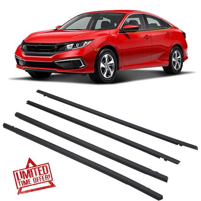 ZONFANT Weatherstrip Window Moldng Trim Seal Compatible with 2016-2021 Honda Civic 4 Door Sedan