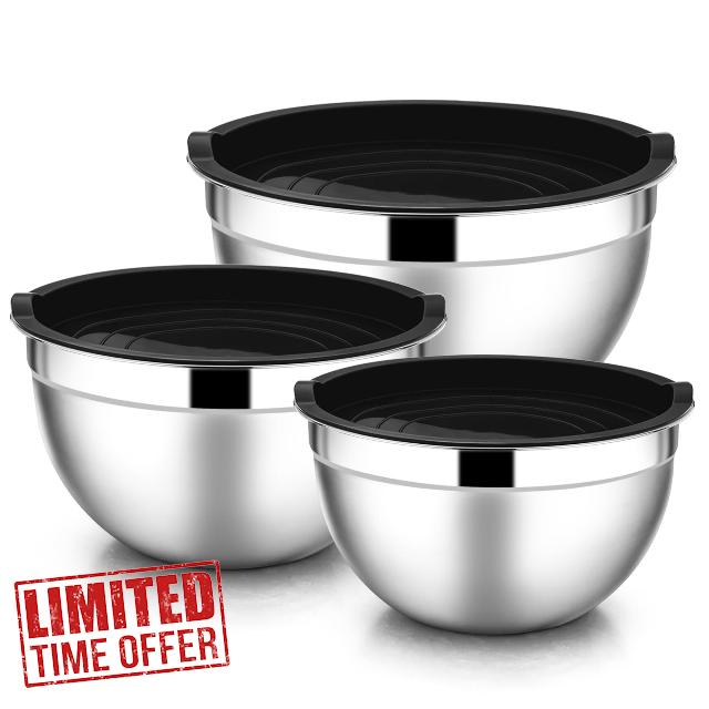 E-far Mixing Bowls with Black Airtight Lids