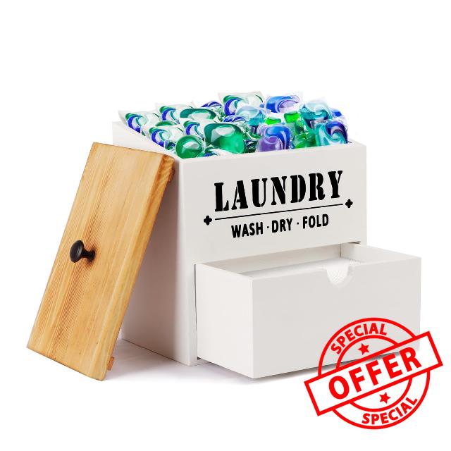 Dryer Sheet Holder with Drawer and Lid