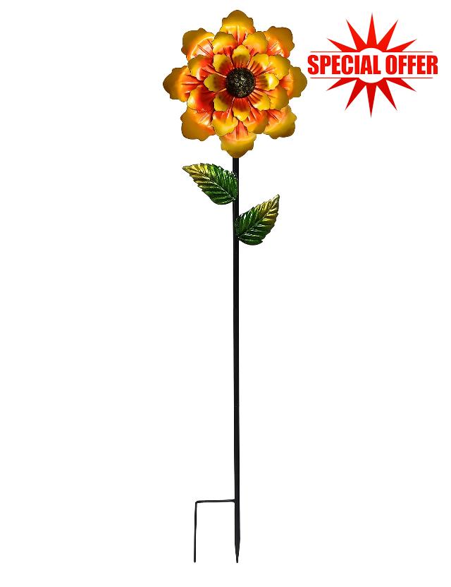 Metal Flower Garden Stake Yard Art Garden Decor
