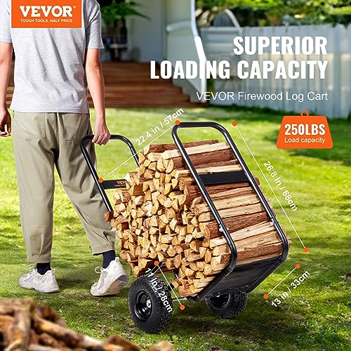 Outdoor and Indoor Wood Rack Storage Mover with Pneumatic Rubber Wheels