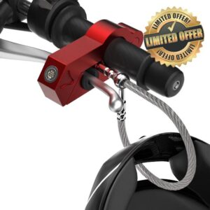 Oasser Helmet Lock Anti-Theft Grip Lock Red