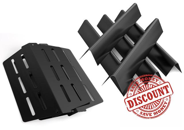 Barbqtime 17.5" Flavorizer Bars and Heat Deflector Replacement Parts for Weber Genesis 300 Series E310 E320 E330 S310 S320 S330 with Front Control Knobs