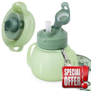TakeToday collapsible water bottle 21 oz green