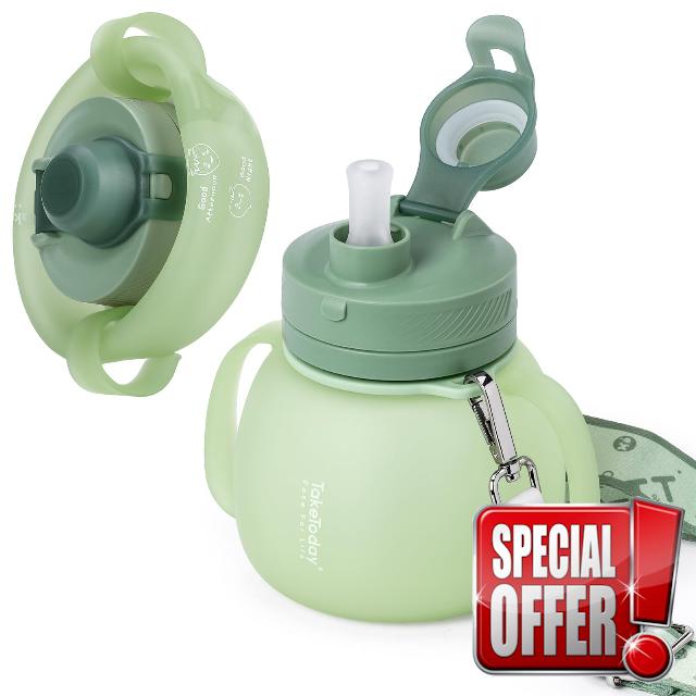 TakeToday collapsible water bottle 21 oz green