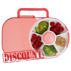 GoBe Kids Lunchbox - Reusable Snack Container with 5 Compartment Dispenser and Lid | BPA and PVC Free | Dishwasher Safe | No Spill