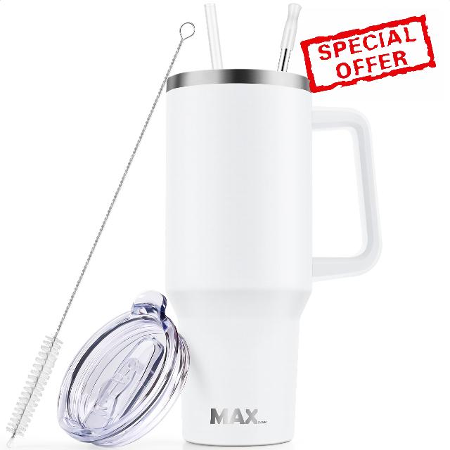 MaxBase 40 oz Tumbler with Handle and Straw Lid