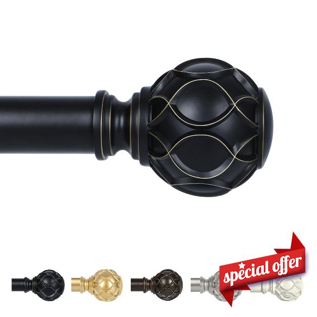 TANGWIN Black Curtain Rods for windows 48 to 84 Inch(4-7ft)