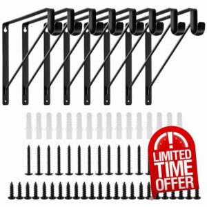 yeesport 8Pcs Closet Rod Brackets
