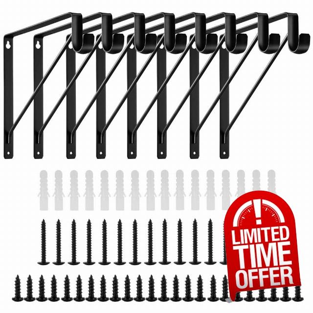 yeesport 8Pcs Closet Rod Brackets