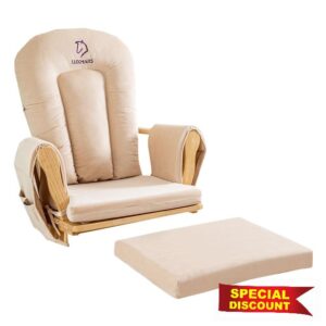 LUXMARS Glider Rocker Replacement Cushions with Storage Pockets