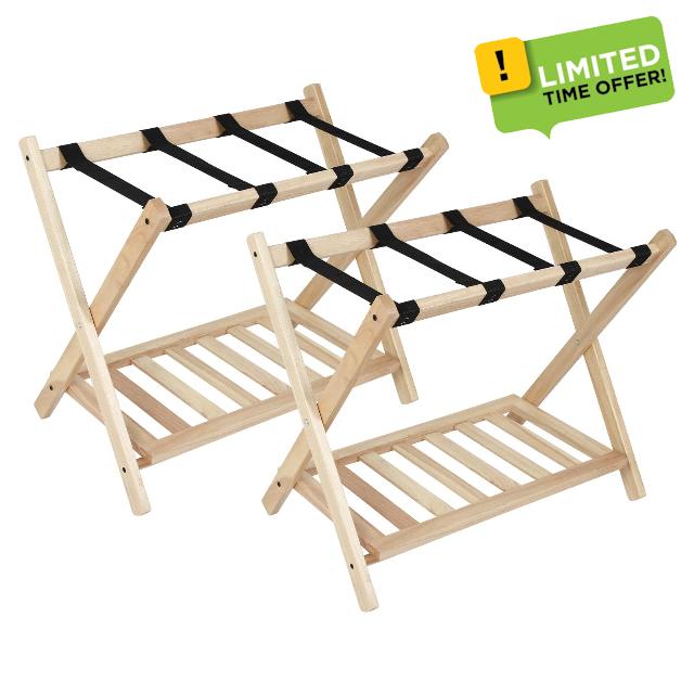 Babion Folding Luggage Rack for Guest Room 2 Pack