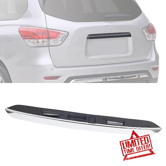 Dasbecan Rear Liftgate Chrome Handle 90810-9PG0A Compatible with Nissan Pathfinder 2013-2019 Rear Trunk Door Latch Handle Tailgate Exterior Handle Without Camera