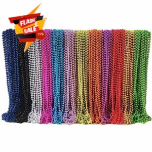 Becfupo 300 Pack 31.5 Inch 7mm Mardi Gras Beaded Necklaces