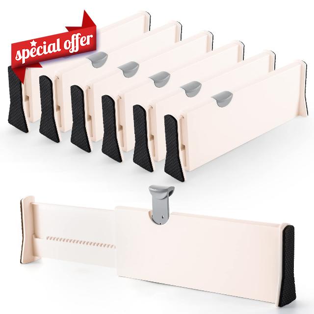 Olyzer 6 Pack Drawer Dividers Organizer