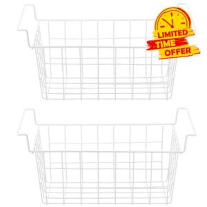 Homics Chest Freezer Organizer Bins 17.5in Metal Wire Storage Baskets