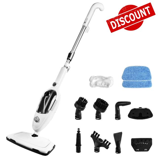 Steam Mop Cleaner 10-in-1 with Convenient Detachable Handheld Unit