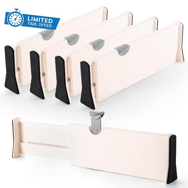Olyzer 4 Pack Drawer Dividers Organizer