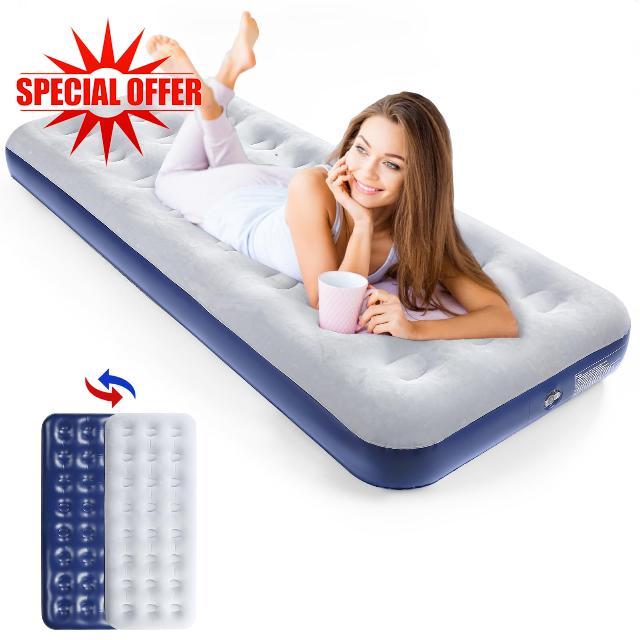 QDH Camping Air Mattress Travel Bed Sleeping Pad - Leak Proof Inflatable Mattress with Thickened Surface Built-in Pillow Air Bed for Home Camping SUV Truck RV Tent
