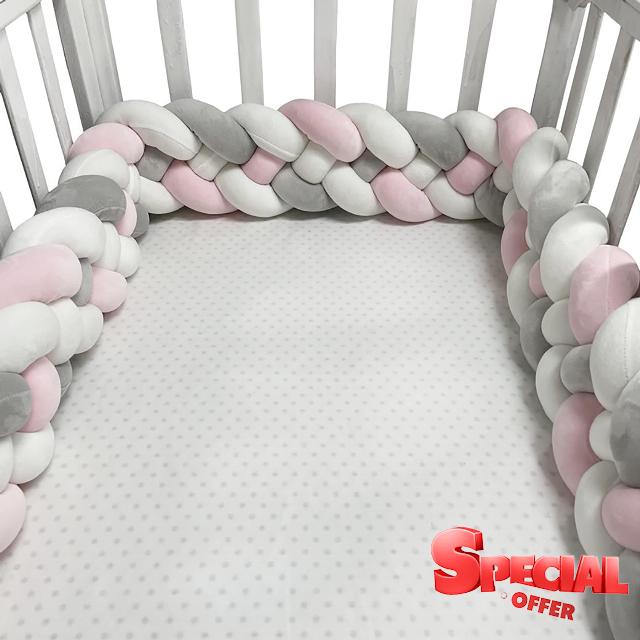 Braided Cot Bumper Cushion Soft Knot Pillow Cot