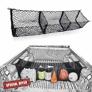 TacoNets Three Pocket Cargo Net for 2005-2023 Toyota Tacoma - Patent Pending Design - Premium Truck Bed Organizers & Storage - Grocery Holder - Designed in USA